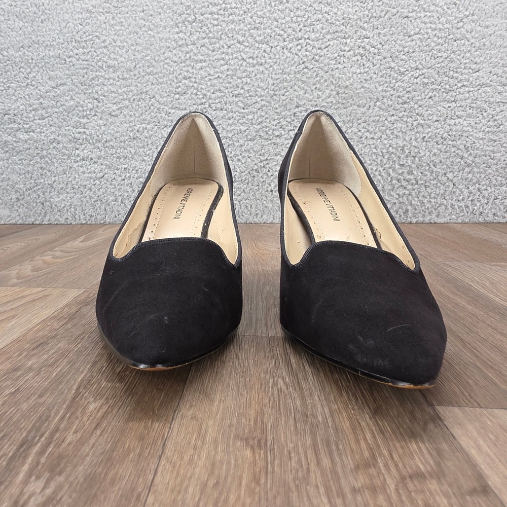 Adrienne Vittadini Black Suede Pointed Toe‎ Pumps Heels Classic Career Shoes 8M - Picture 8 of 10
